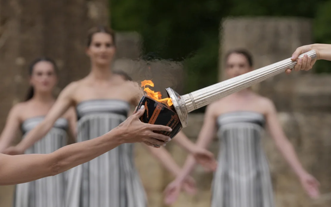 Flame for Paris 2024 Olympics ignited in a choreographed ceremony in the birthplace of the ancient Olympics