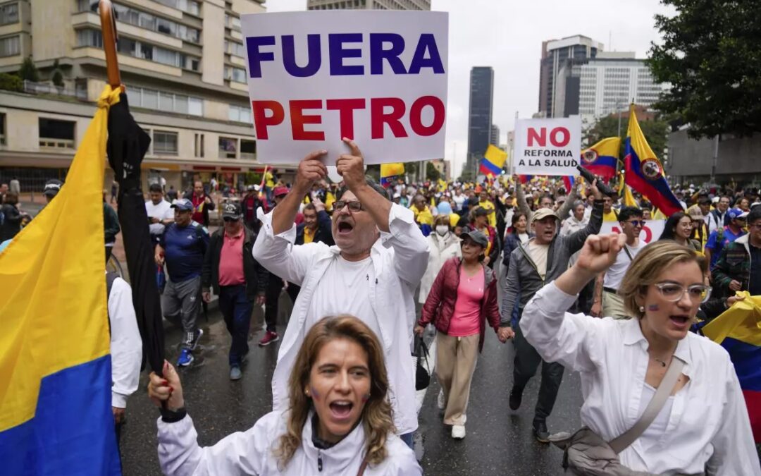 Massive Protests Erupt Across Colombia Against President Petro’s Reforms.