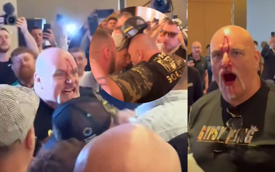 Chaos Erupts as Tyson Fury’s Father Head-Butts Usyk’s Entourage Member